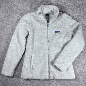 Patagonia Womens L Fuzzy‎ Fleece Lined Full Zip Jacket Gray Soft Cozy Outdoor